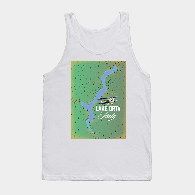 Lake Orta Italy lake map Tank Top by nickemporium1